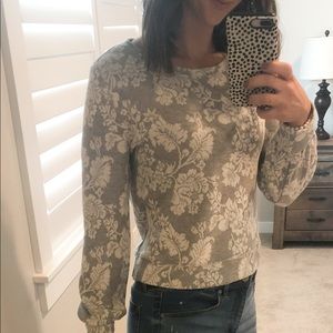 Cropped floral sweater